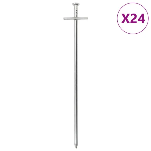 Clavijas Para Tienda 24 Uds Acero Galvanizado 23 cm Ø6 mm