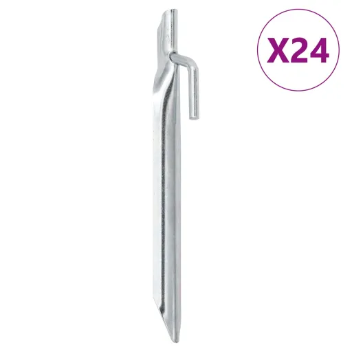 Clavijas de Tienda Forma V 24 Uds Acero Galvanizado 17 cm Ø20mm