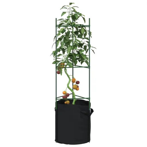 Tutores Para Tomates Con Bolsa 4 Uds de Acero y PP 116 cm