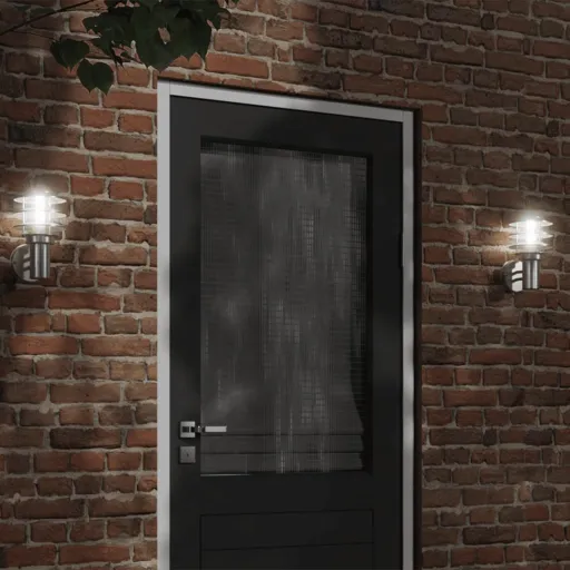 Apliques de Exterior 2 Unidades Acero Inoxidable Plateado