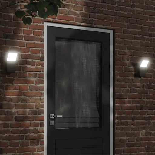 Lámparas de Pared LED de Exterior 2 Uds Aluminio Fundido Negro