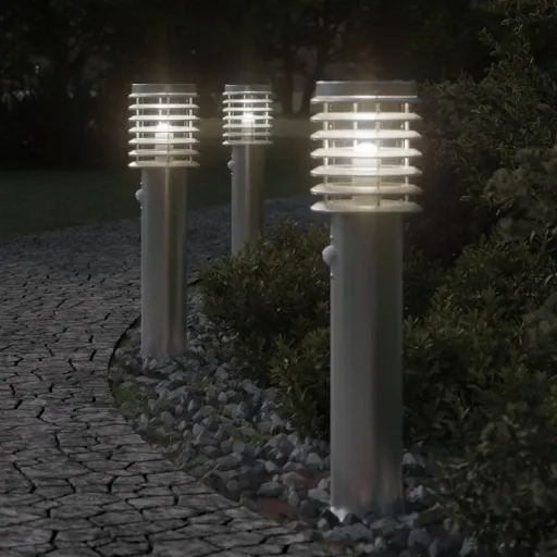 Lámparas de Suelo de Exterior Con Sensor Acero Inoxidable 60 cm