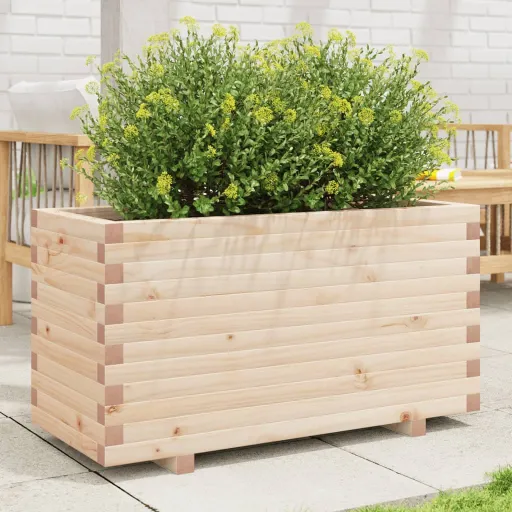 Jardinera Madera Maciza de Pino 90x40x49,5 cm