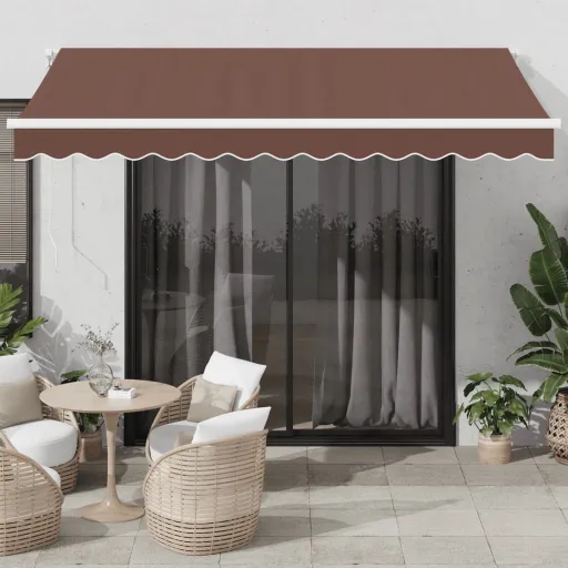 Toldo Retráctil Manual Marrón 350x250 cm