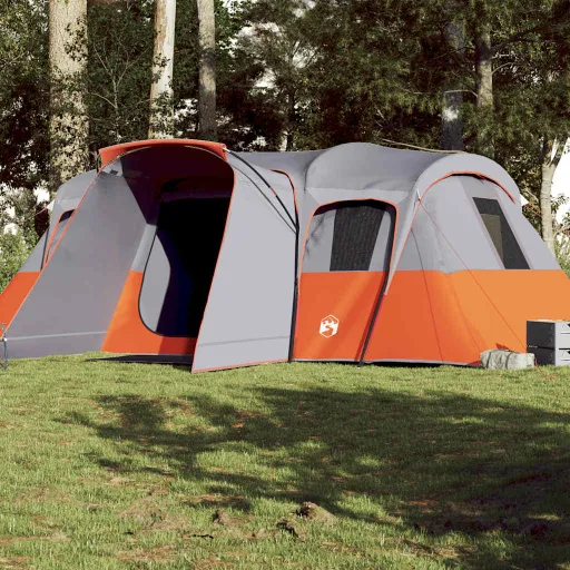 Tienda de Campaña Familiar Túnel 16 Personas Impermeable Gris