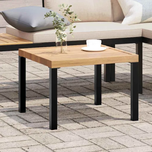 Mesa de Jardín Acero Recubrimiento en Polvo Negro 55x55x39,5 cm