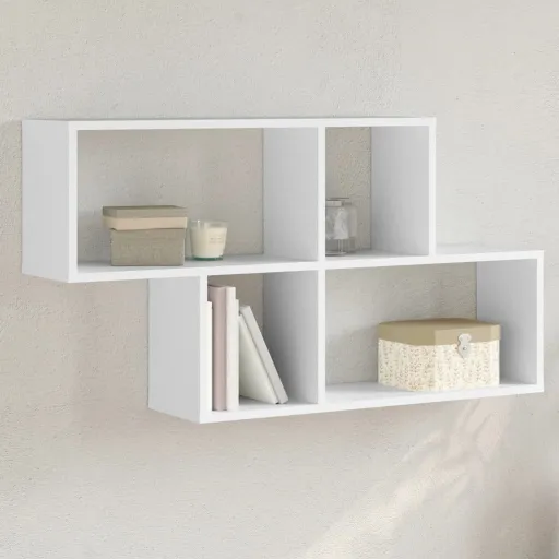 Estantería de Pared Madera Ingeniería Blanco 100x20x53 cm
