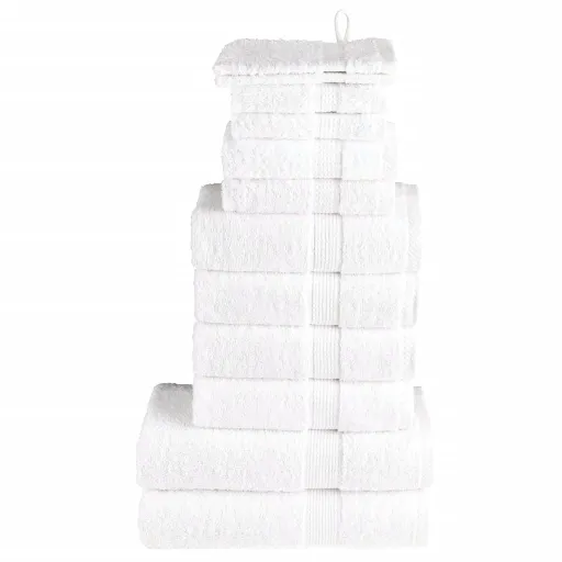 Juego de Toallas Premium SOLUND 12 Unidades Blanco 600 Gsm