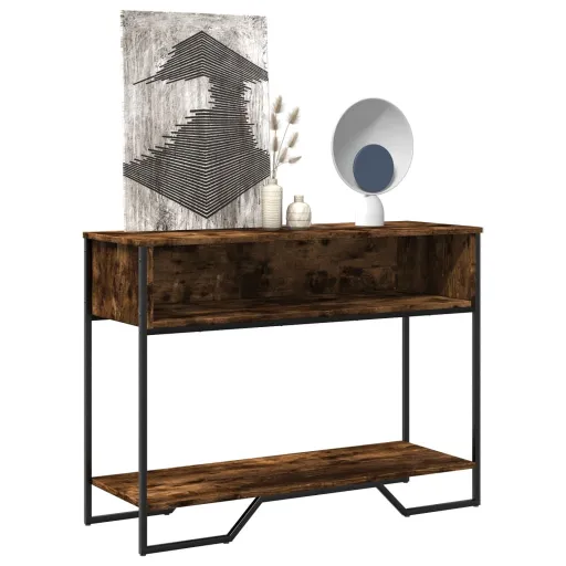 Mesa Consola Madera de Ingeniería Roble Ahumado 100x35x74,5 cm