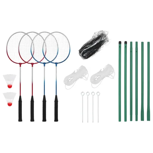 Set de Bádminton Con 4 Raquetas y Red 620x151 cm