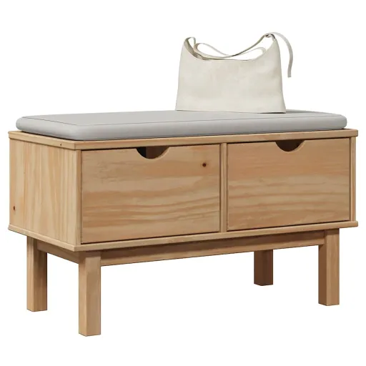 Banco de Recibidor OTTA Madera Maciza de Pino 80x40x45 cm