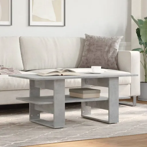 Mesa de Centro Madera de Ingeniería Gris Hormigón 102x55x42 cm