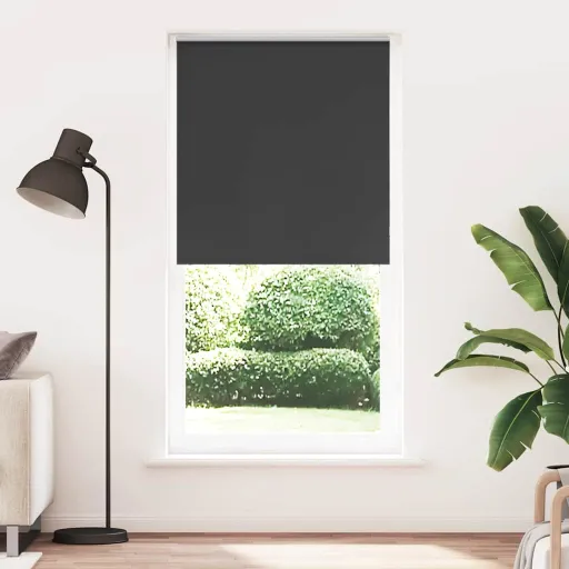 Estor Enrollable Opaco Negro 90x210 cm Tela Ancho 85,7 cm