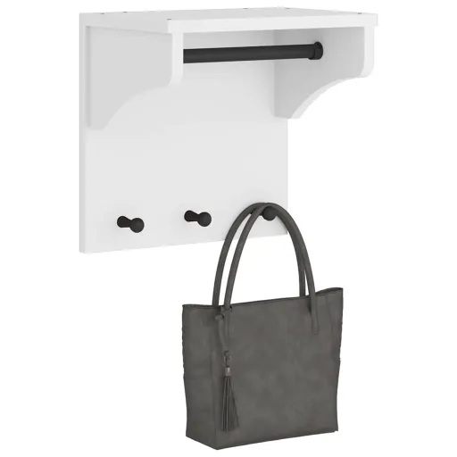 Perchero de Pared SANDNES Madera Maciza Pino Blanco 43x30x42cm