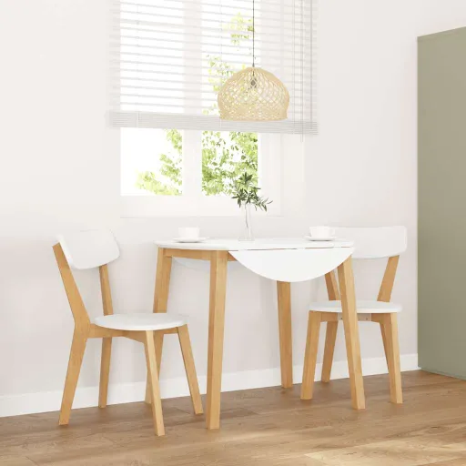 Sillas de Comedor 2 Unidades Madera Maciza de Caucho