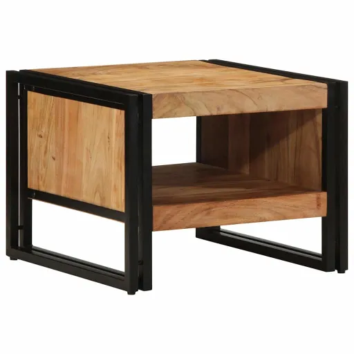 Mesa de Centro Madera Maciza de Acacia 50x50x38 cm