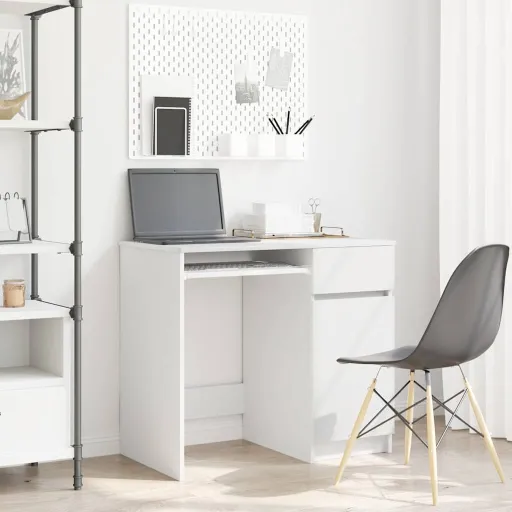 Escritorio Blanco 86x49x76 cm Madera de Ingeniería