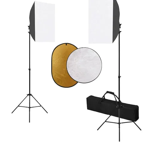 Kit de Estudio Fotográfico Con Luces Softbox y Reflector