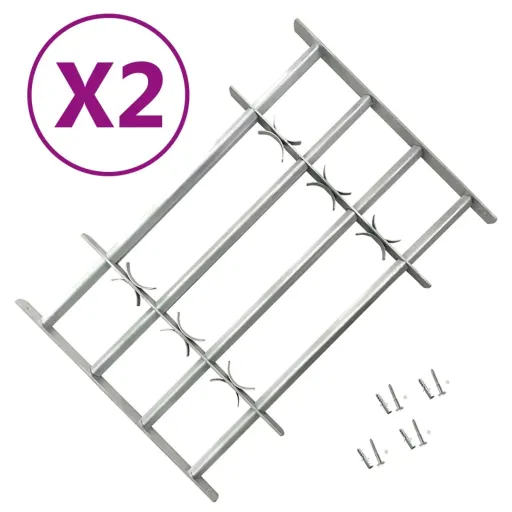 Rejas de Seguridad de Ventana Ajustables 2 Uds 1000-1500 mm