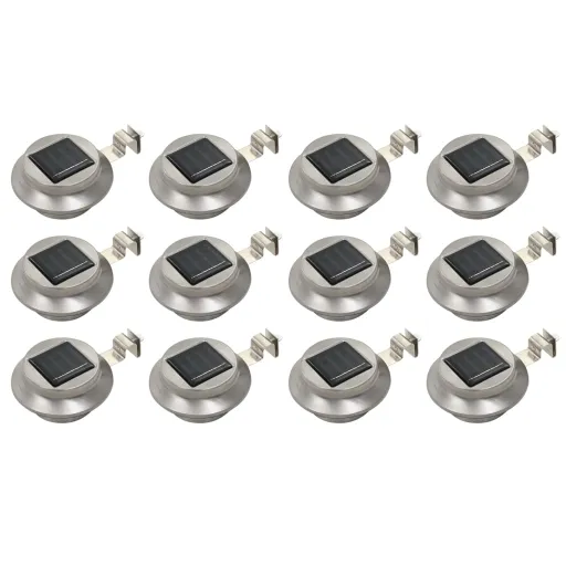 Lámparas Solares Redondas de Exterior 12 Uds LED 12 cm