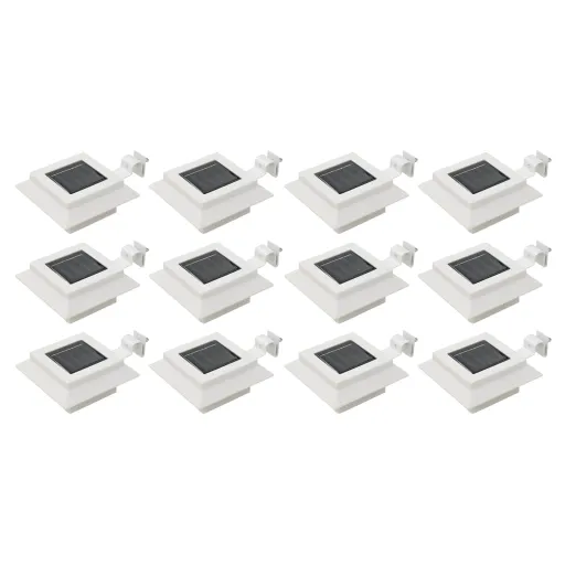 Lámparas Solares Cuadradas de Exterior Blancas 12 Uds LED 12 cm