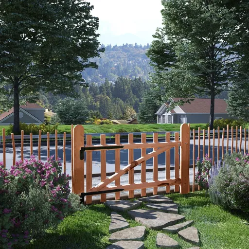 Puerta Para Valla 100x60cm Madera de Avellano Impregnada