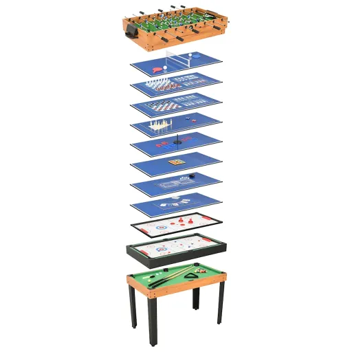 Mesa Multijuegos 15 en 1 Color Arce 121x61x82 cm