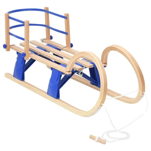 Trineo Plegable Con Respaldo Madera Contrachapada 110 cm