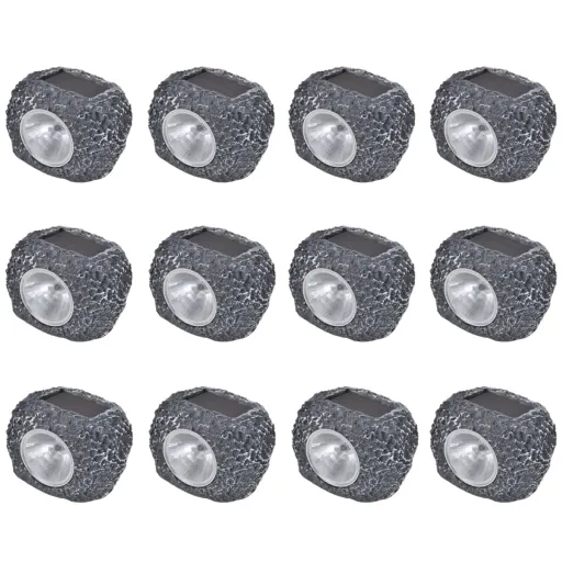 Foco LED Solar de Exterior Con Forma de Piedra 12 Uds