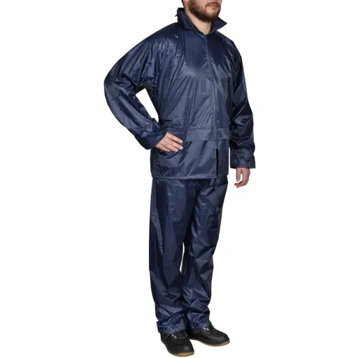 Chubasquero Impermeable Pantalón Sudadera Hombre Azul Marino XL