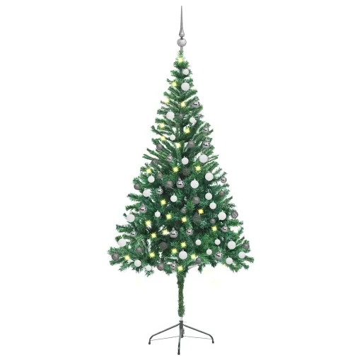 Árbol de Navidad Artificial Con Luces y Bolas 564 Ramas 180 cm