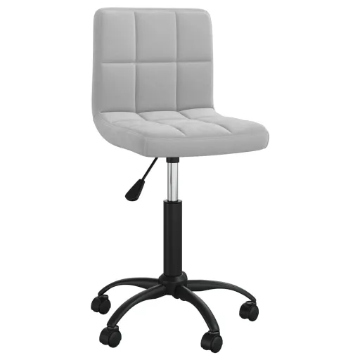 Silla de Comedor Giratoria de Terciopelo Gris Claro