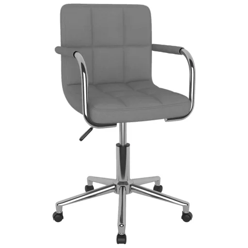 Silla de Comedor Giratoria Tela Gris Claro