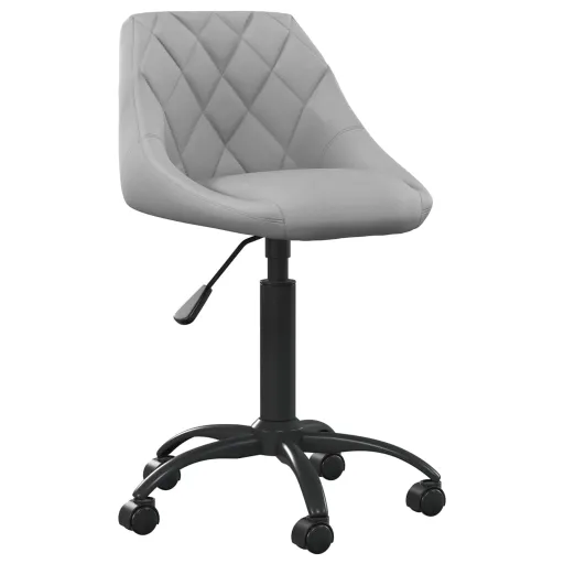 Silla de Oficina de Terciopelo Gris Claro