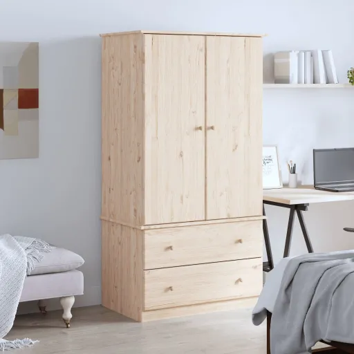 Armario ALTA Madera Maciza Pino 90x55x170 cm