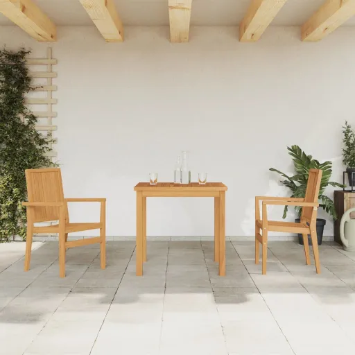 Juego de Comedor Para Jardín 3 Pzas Madera Maciza de Teca