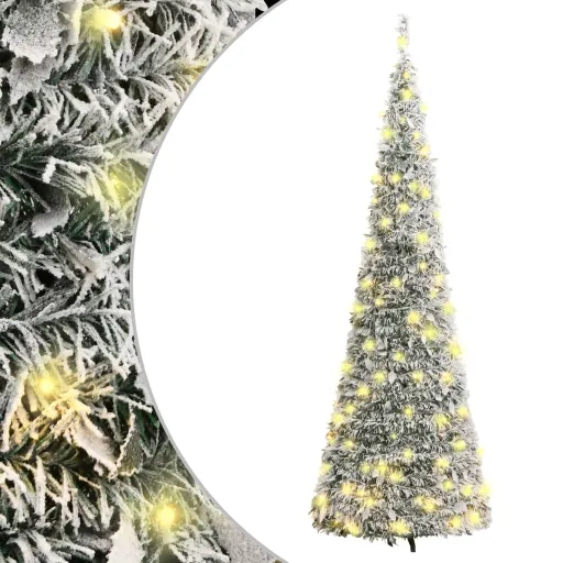Árbol de Navidad Artificial Desplegable Con Nieve 150 LED 180cm