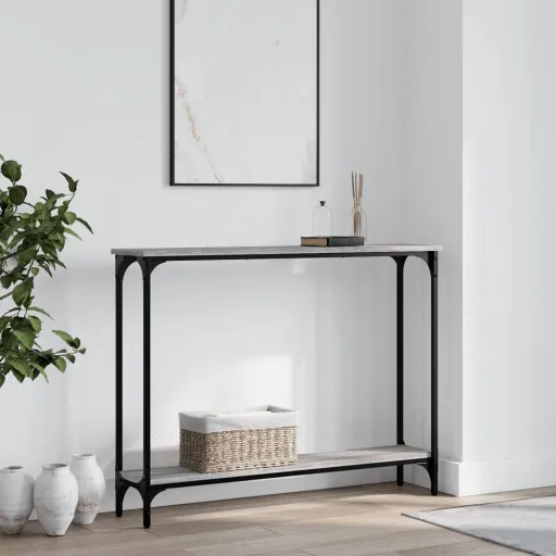 Mesa Consola Madera de Ingeniería Gris Sonoma 100x22,5x75 cm