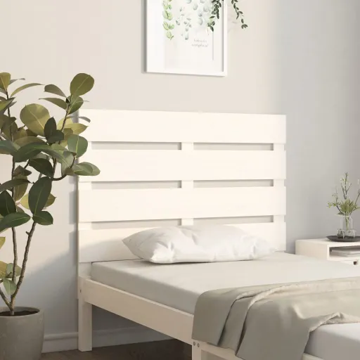 Cabecero Madera Maciza de Pino Blanco 90x3x80 cm