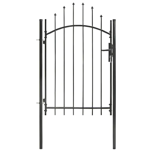 Puerta de Jardín de Acero Negro 1x2 m