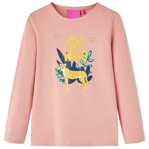 Camiseta Infantil de Manga Larga Rosa Claro 140