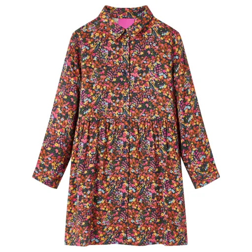 Vestido Infantil de Manga Larga Multicolor 104