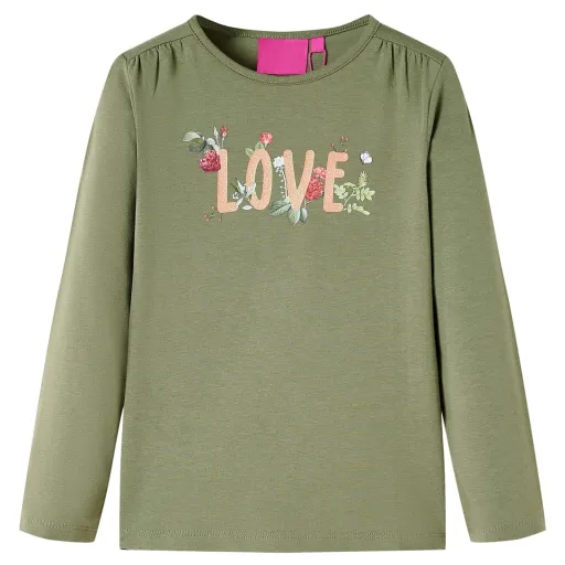 Camiseta Infantil de Manga Larga Caqui 104