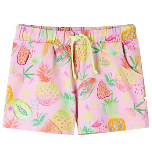 Pantalón Corto Infantil Con Cordón Rosa Suave 104