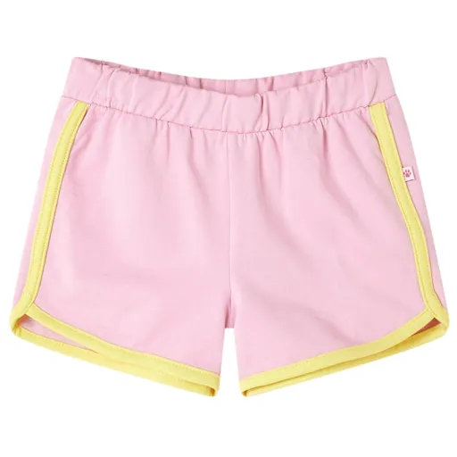 Pantalón Corto Infantil Con Ribete Rosa Brillante 128
