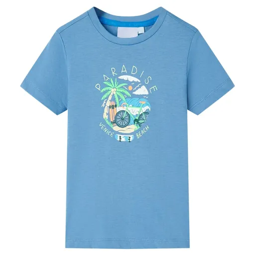 Camiseta Infantil Azul Medio 116