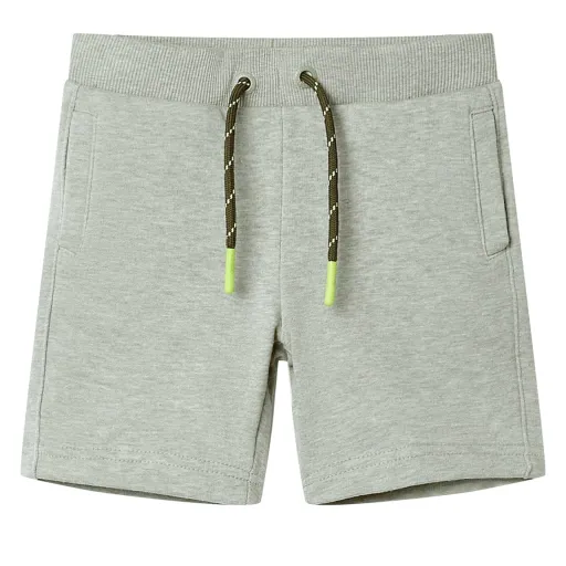 Pantalones Cortos Infantiles Con Cordón Caqui Claro Mélange 140