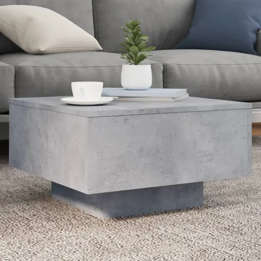 Mesa de Centro Madera de Ingeniería Gris Hormigón 55x55x31 cm