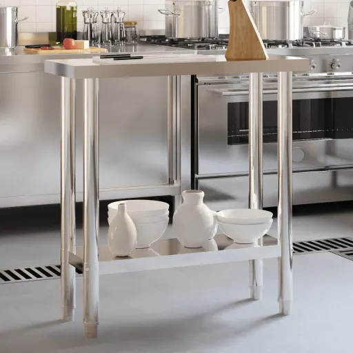 Mesa de Trabajo de Cocina Acero Inoxidable 82,5x30x85 cm