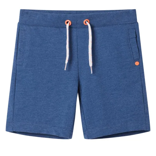 Pantalones Cortos de Niños Con Cordón Azul Oscuro Mélange 140